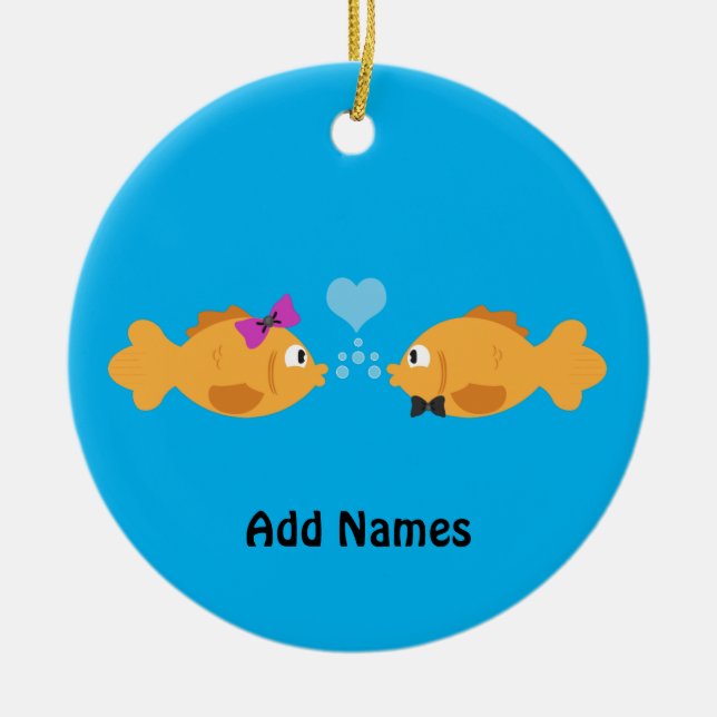 Fisch-Liebe Keramik Ornament (Vorne)