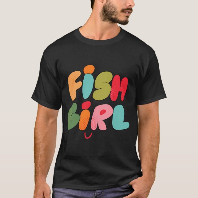 Fisch Mädchen (Pink) T-Shirt (Vorderseite)