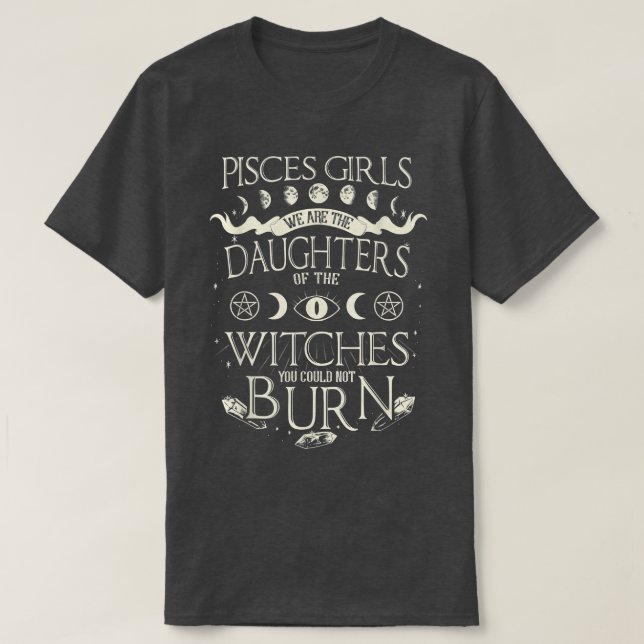 Fisch Mädchen wir sind die Töchter der Hexen T-Shirt (Design vorne)