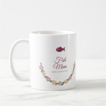 Fisch-Mama-Muttertags-Tasse, Blumengirlande