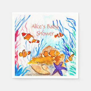 Fisch Marine unter der Sea Baby Dusche Ocean Coral Serviette