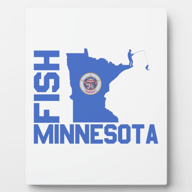 Fisch Minnesota Staat Kontur Fotoplatte (Vorderseite)