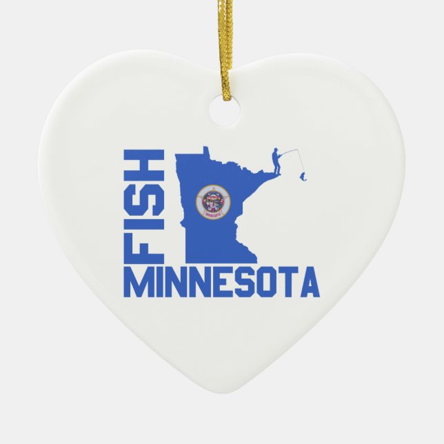 Fisch Minnesota Staat Kontur Keramikornament (Vorne)
