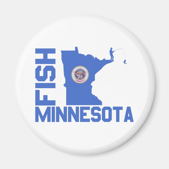 Fisch Minnesota Staat Kontur Magnet (Vorne)