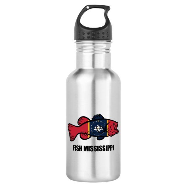 Fisch Mississippi Edelstahlflasche (Vorderseite)