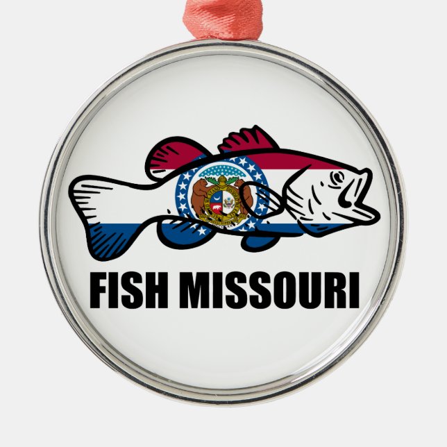 Fisch Missouri Silbernes Ornament (Vorne)