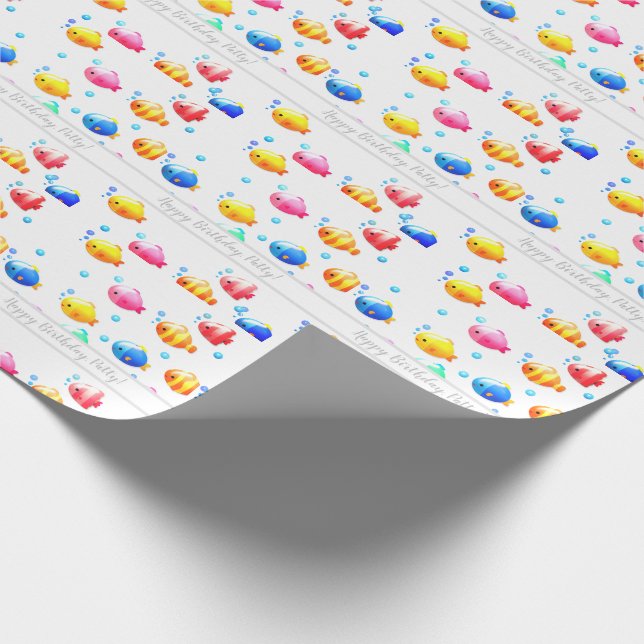 Fisch mit Bläschen Geschenkpapier (Ecke)