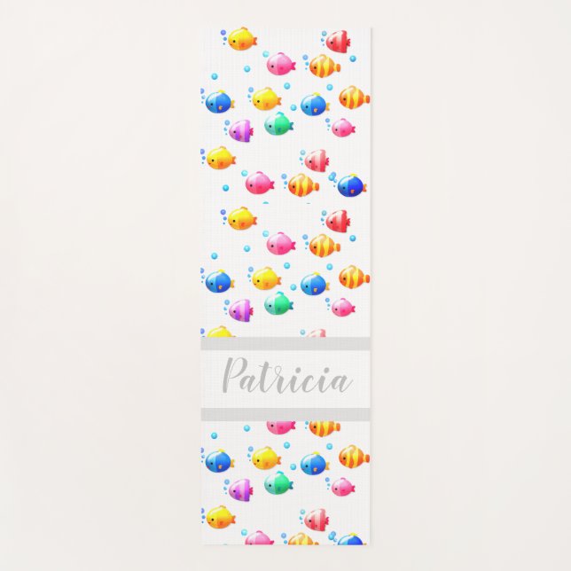 Fisch mit Bläschen Yogamatte (Vorderseite)