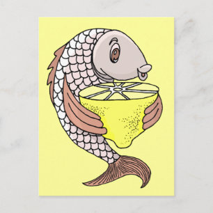Fisch mit Lemon Postkarte