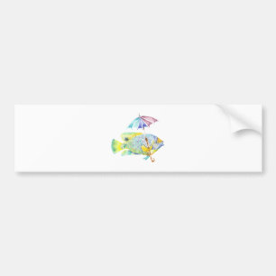 Fisch mit Regenschirm Autoaufkleber