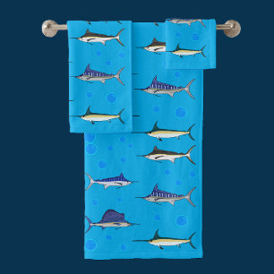 Fisch mit Segel Badhandtuch Set