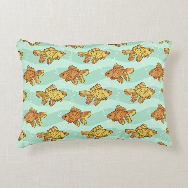 Fisch-Muster Zierkissen (Vorderseite)
