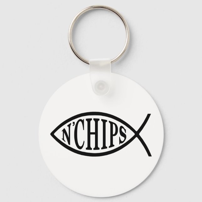Fisch N' Chips Fisch Schlüsselanhänger (Vorderseite)