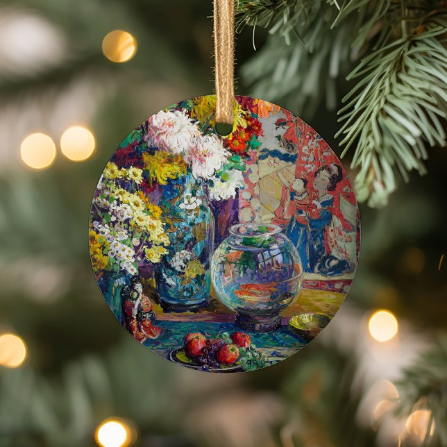 Fisch, Obst und Blume | Kathryn E. Cherry Keramik Ornament (Von Creator hochgeladen)