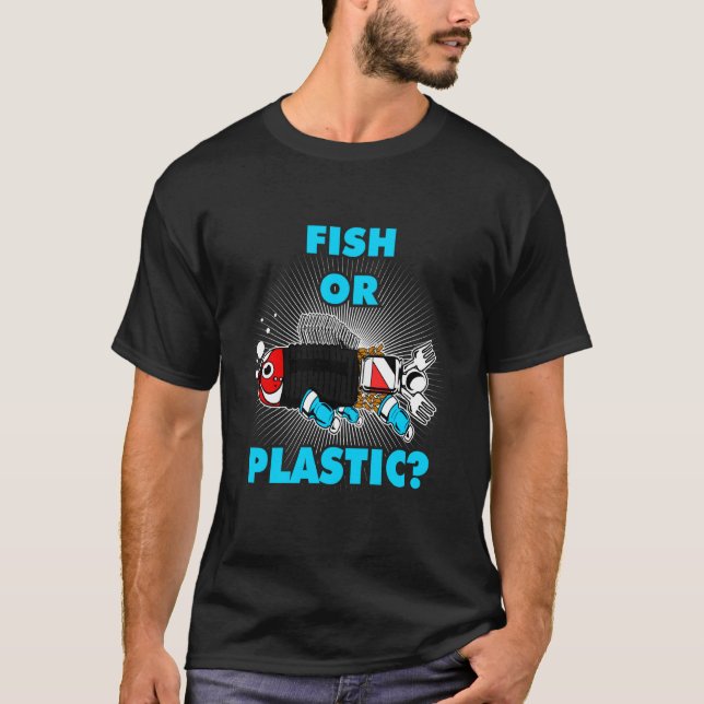 Fisch Oder Plastik Umweltschutz Naturschutz T-Shirt (Vorderseite)