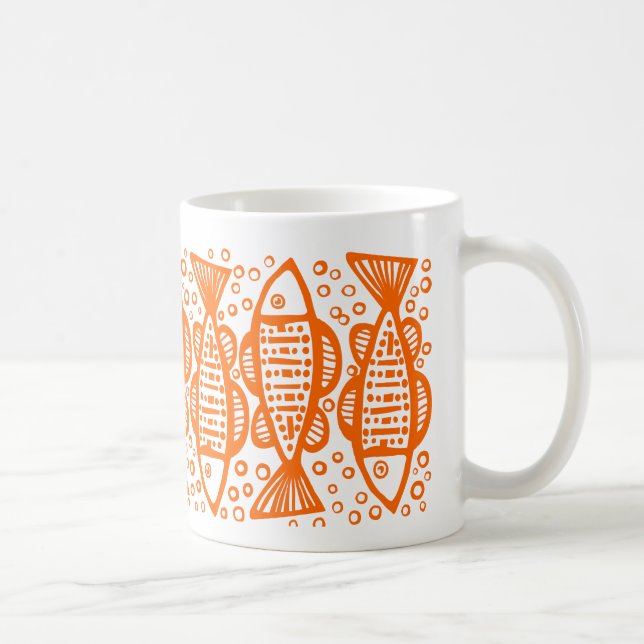 Fisch - Orange Kaffeetasse (Rechts)