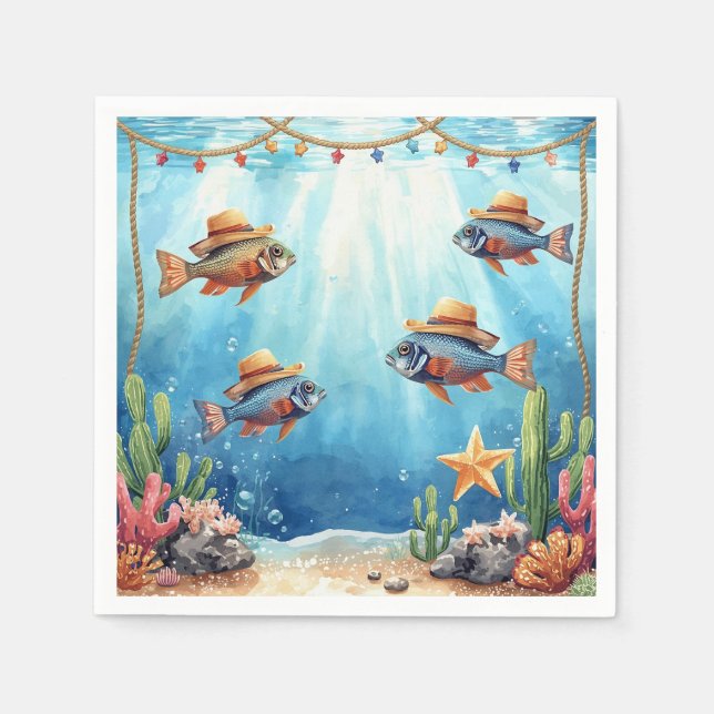 Fisch-Party-Texas-themen Serviette (Vorderseite)