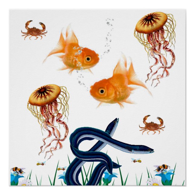 Fisch Poster Strandhaus Poster (Vorderseite)