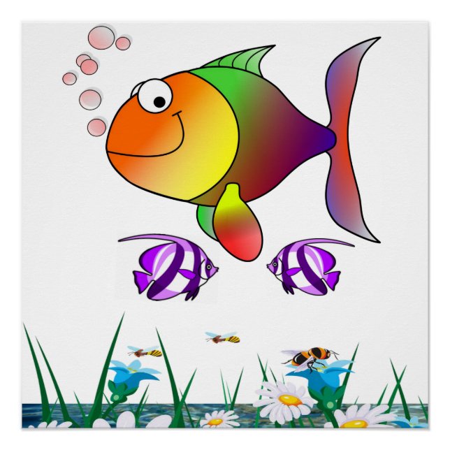 Fisch Poster Strandhaus Poster (Vorderseite)