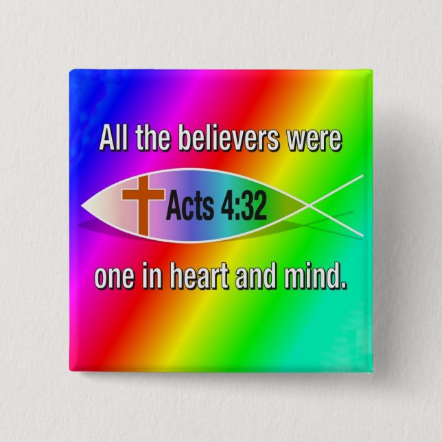 Fisch-Regenbogenknopf des 4:32 fungiert Button (Vorderseite)
