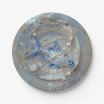 Fisch - Rundpapier - Teller
