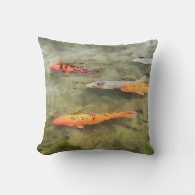Fisch - Schule Koi': Kissen (Vorderseite)