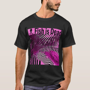 Fisch Skateboarding auf Illusionen Pink T-Shirt