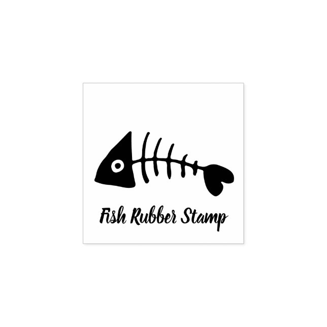 Fisch Skeleton mini Gummistempel (Prägung)