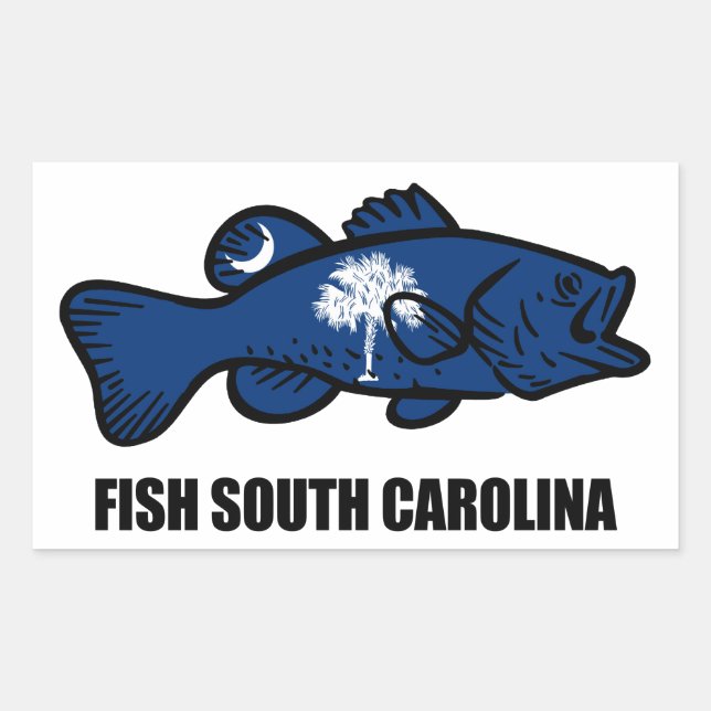 Fisch South Carolina Rechteckiger Aufkleber (Vorderseite)