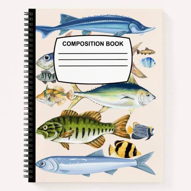 Fisch-Spirituosenfaser Notizbuch (Vorderseite)