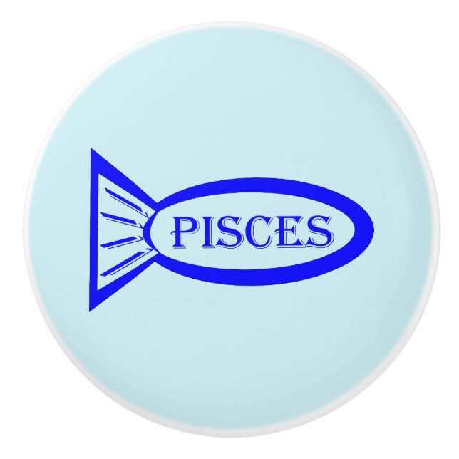 Fisch-Star-Sign-Fisch-Keramik Keramikknauf (Vorderseite)