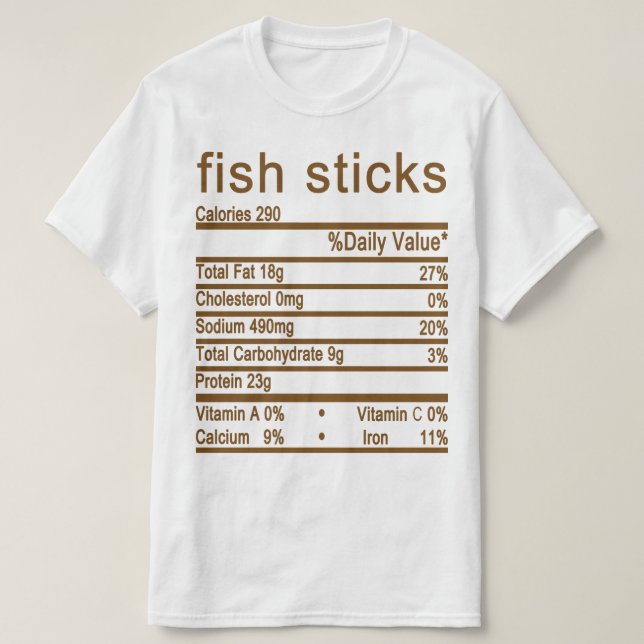 Fisch Sticks Nutrition Facts Label T-Shirt (Design vorne)