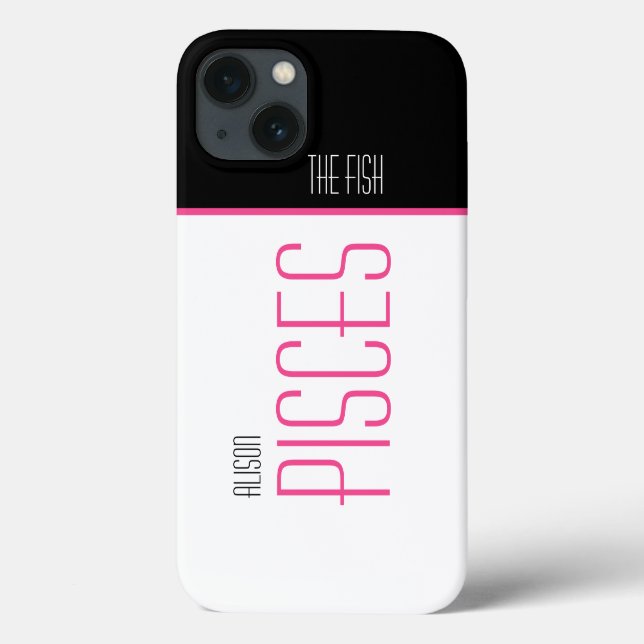 Fisch Stilvoller Name schwarz pink Case-Mate iPhone Hülle (Rückseite)