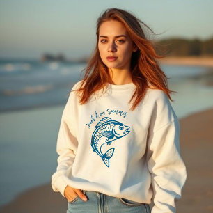 Fisch süchtig nach Summer-Blue Sweatshirt