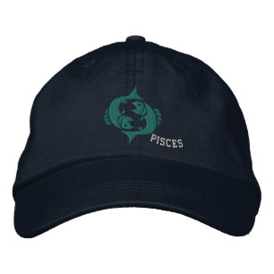 Fisch-Tierkreis-Zeichen-Stickerei am 19. Februar - Bestickte Baseballkappe