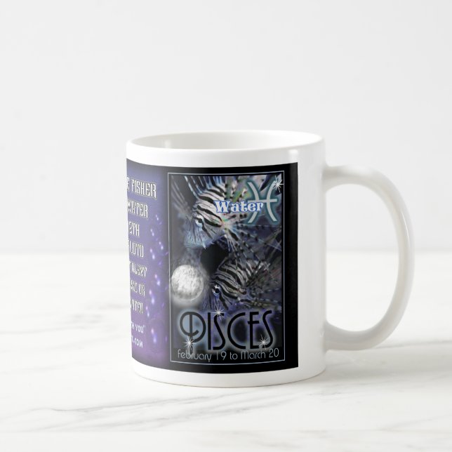 Fisch-Tierkreisschale oder -Tasse Kaffeetasse (Rechts)
