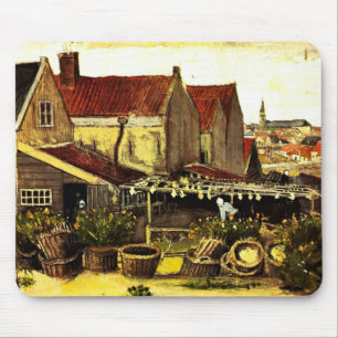 Fisch Trockner Stall von Vincent van Gogh Mousepad