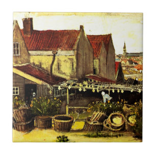 Fisch Trocknungsschuppen von Vincent van Gogh Fliese