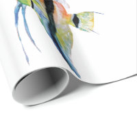 Fisch Tropical Orange Blue Painting Papier