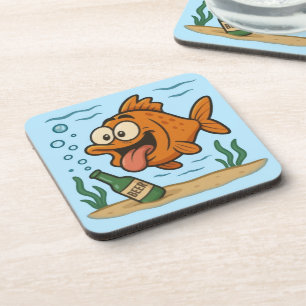 Fisch und Bier Getränkeuntersetzer