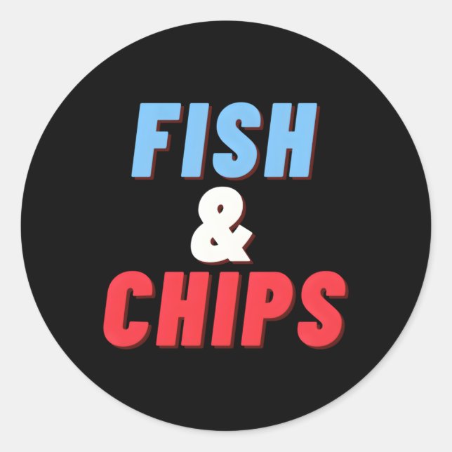 Fisch und Chips die perfekte Mahlzeit vom Chippy Runder Aufkleber (Vorderseite)