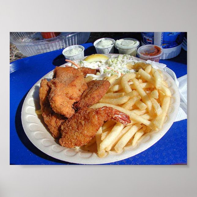 Fisch- und Chips-Poster Poster (Vorne)