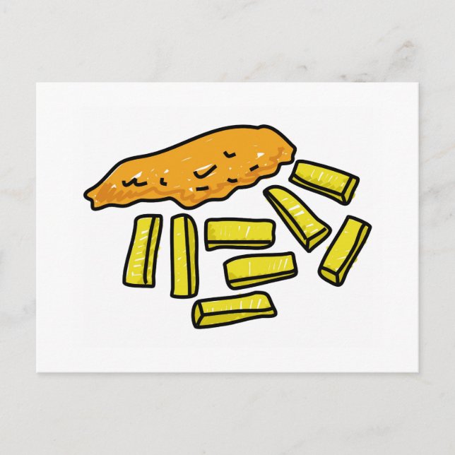 Fisch und Chips Postkarte (Vorderseite)
