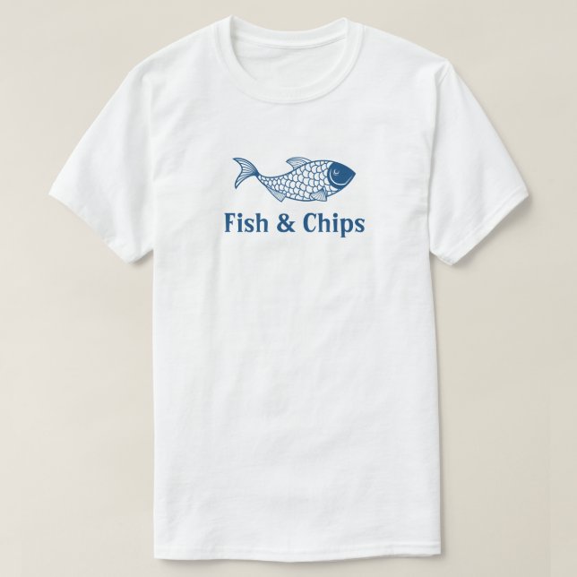 Fisch und Chips Restaurant Einheitliches Shirt (Design vorne)