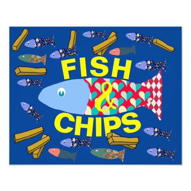 Fisch und Chips, Seebad, Chippy, Beach House Fotodruck (Vorne)