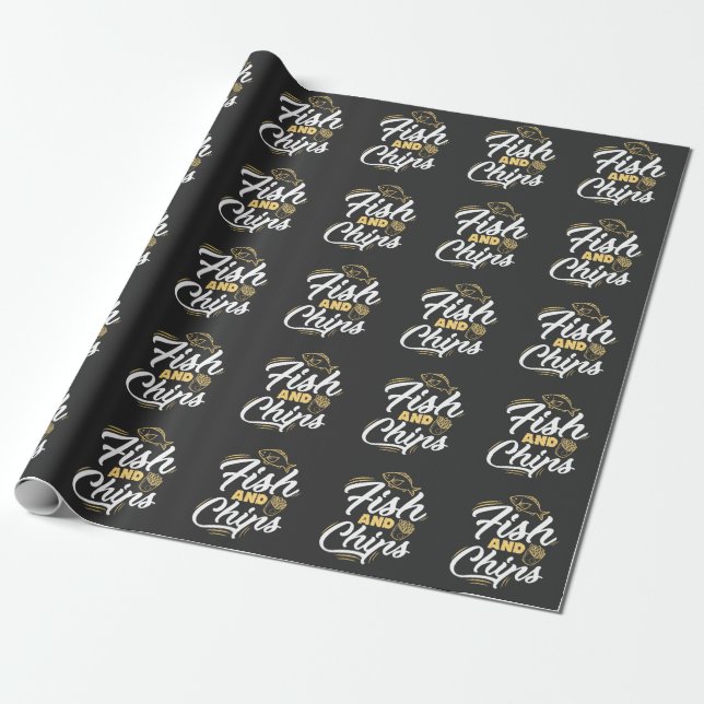 Fisch und Chips Streetfood Feinschmecker Nutrition Geschenkpapier (Ungerollt)