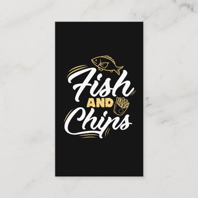 Fisch und Chips Streetfood Feinschmecker Nutrition Visitenkarte (Vorderseite)