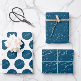 Fisch- und Fischwackelpapierblätter Geschenkpapier Set