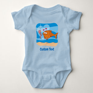 Fisch und Köder in Liebe Baby Bodysuit Strampler