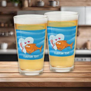 Fisch und Köder in Liebe Glas